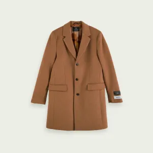 Classic Wool-Blend Single Breasted Overcoat (Sand)