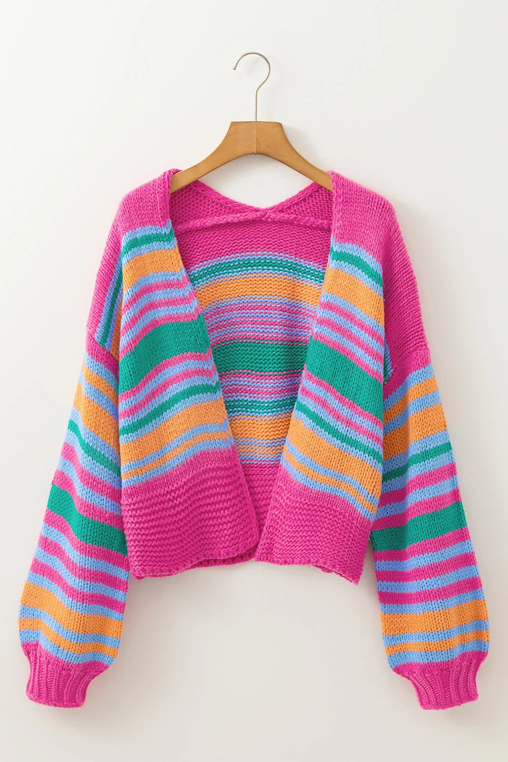 Cozy Striped Cardigan - Trendy Oversized Knit