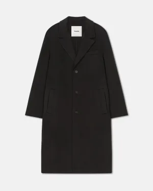 Davian - Double Wool And Silk Blend Coat - Anthracite