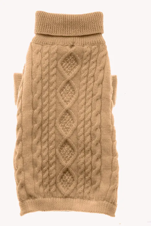 Dog Sweaters-Aran Wool Cable with Lining