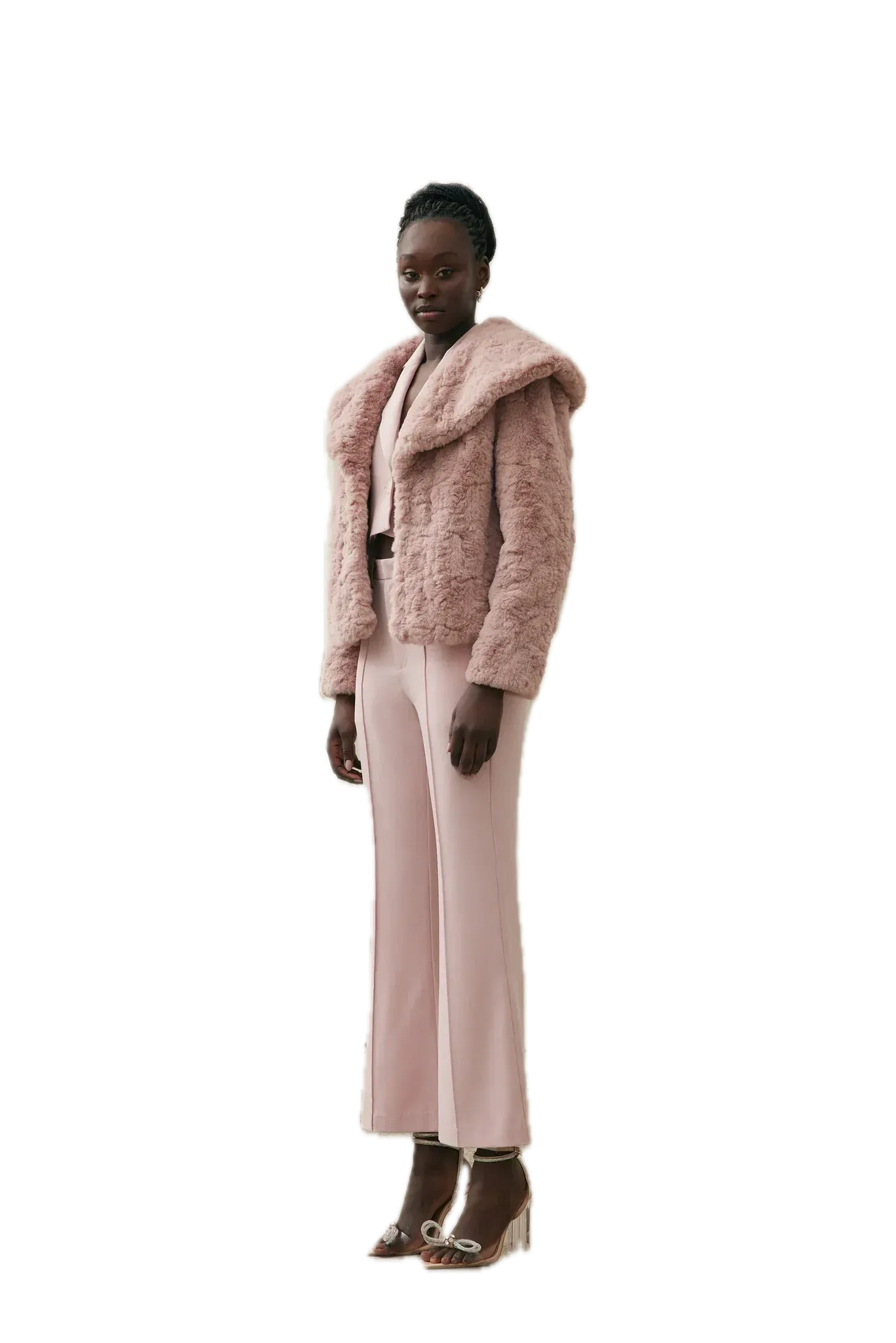 Elliatt Tiahnee Blush Pink Faux Fur Jacket - Luxuriously Soft and Stylish