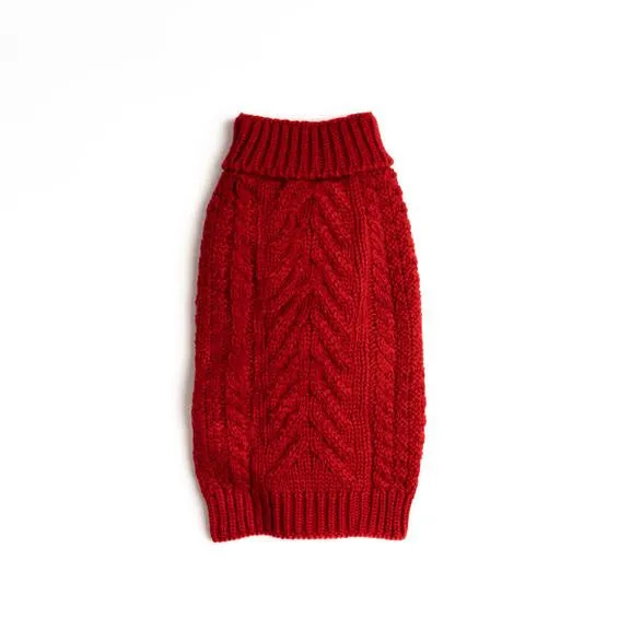 Fab Dog Red Chunky Turtleneck