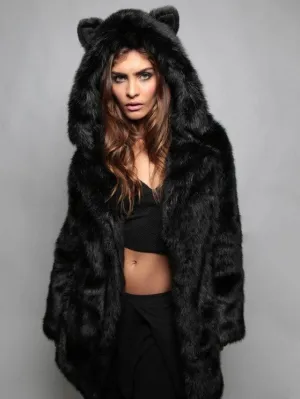 Faux Fur Coat Ears Hooded Plush Jacket