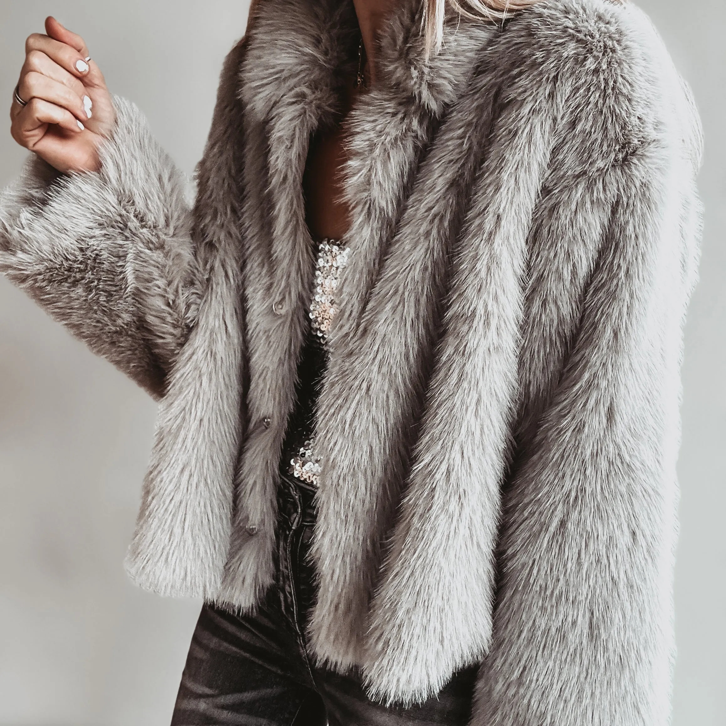 Faux fur GREY jacket *NEW*