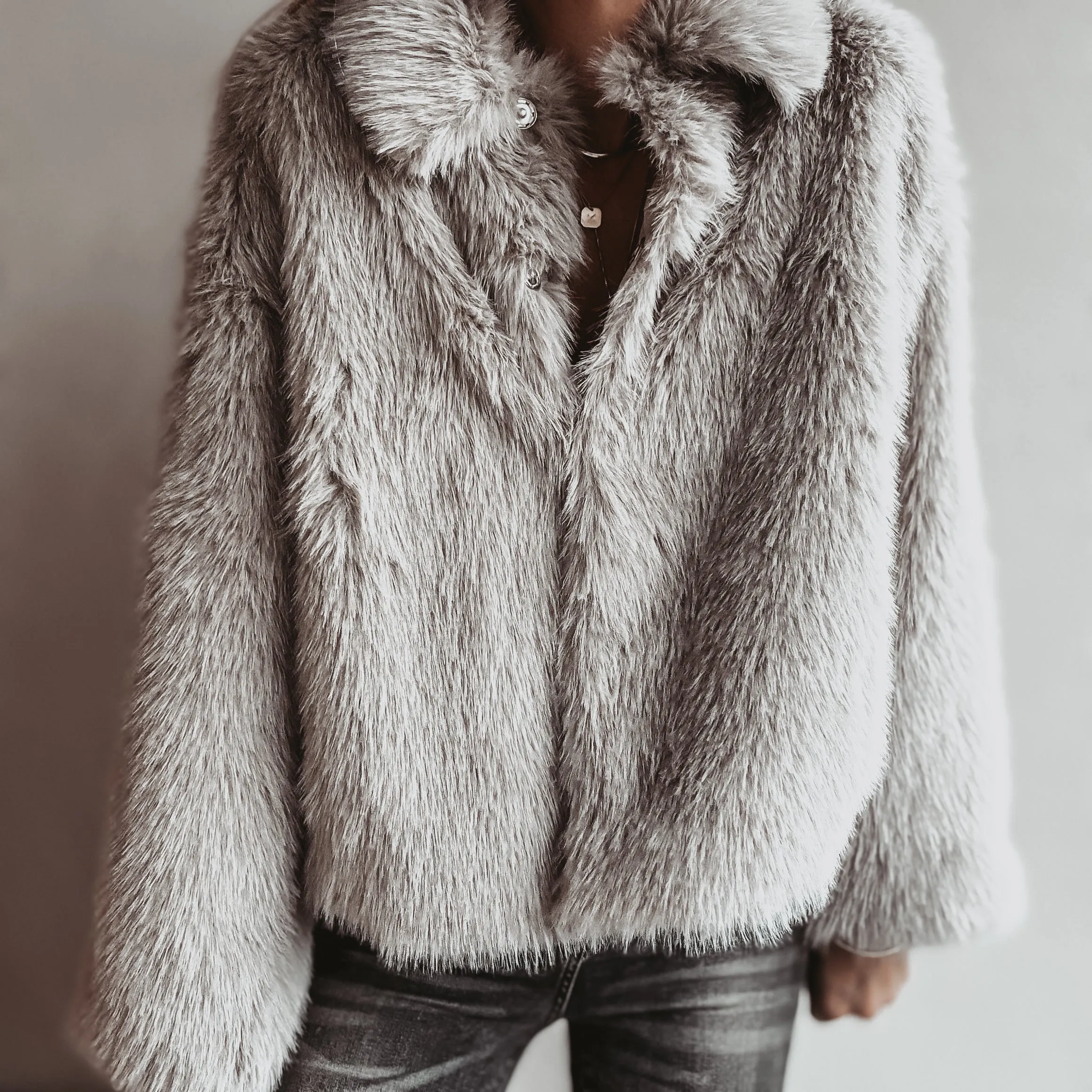 Faux fur GREY jacket *NEW*