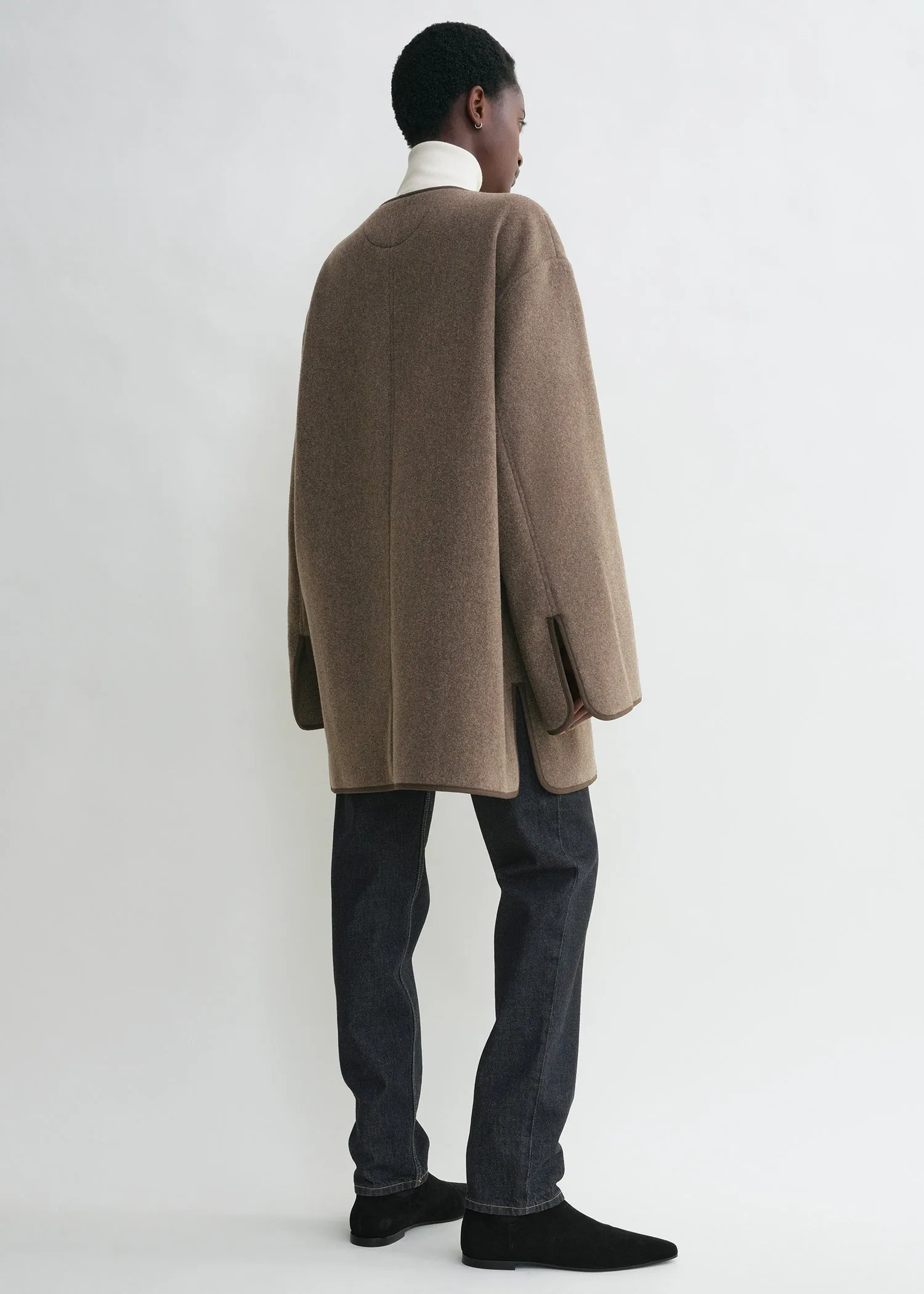 Felted wool jacket oak