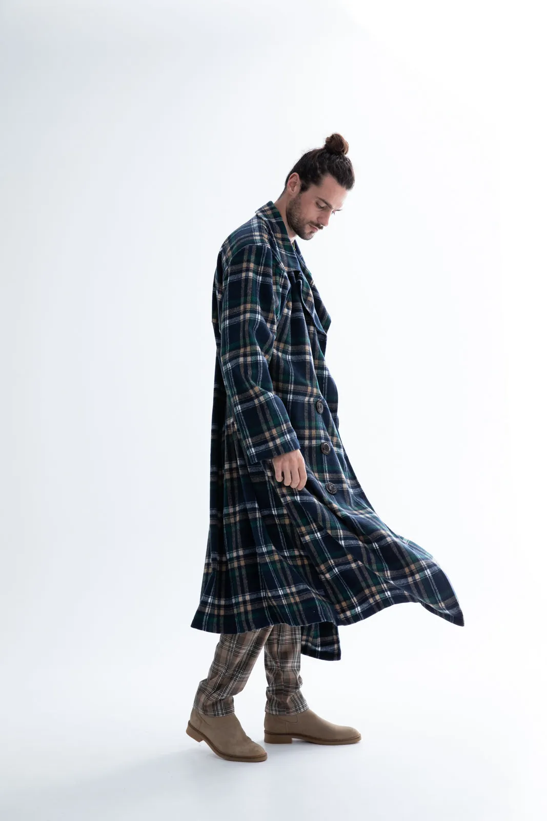 Firethorn Overcoat Plaid Blue