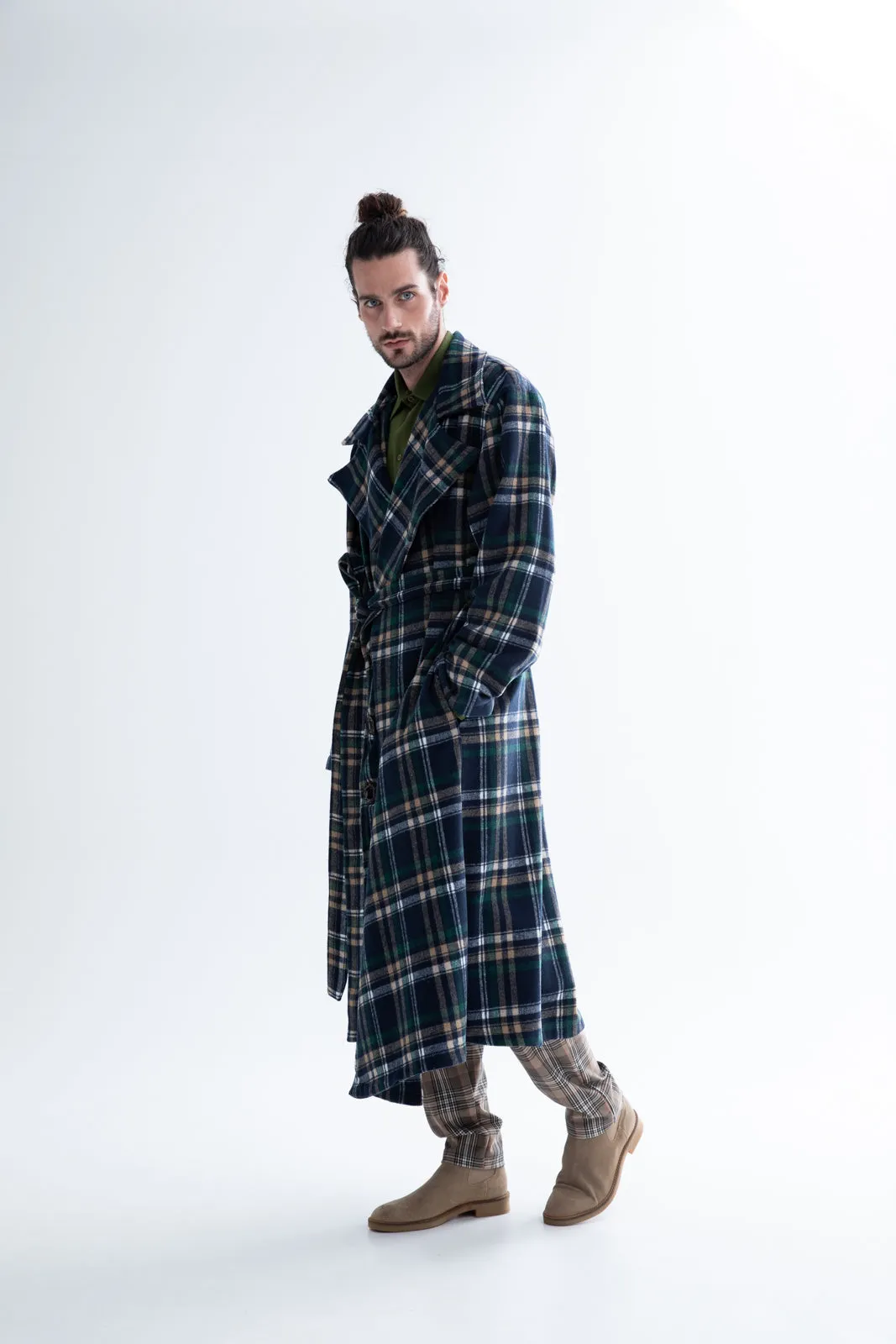 Firethorn Overcoat Plaid Blue