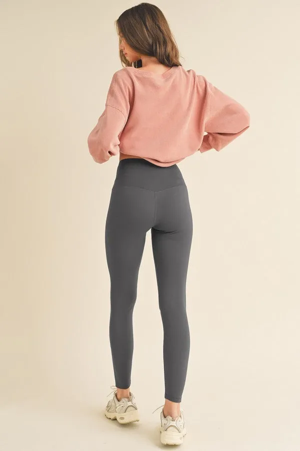 Fleece Lined High Waisted Charcoal Leggings