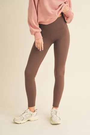 Fleece Lined High Waisted Coffee Leggings