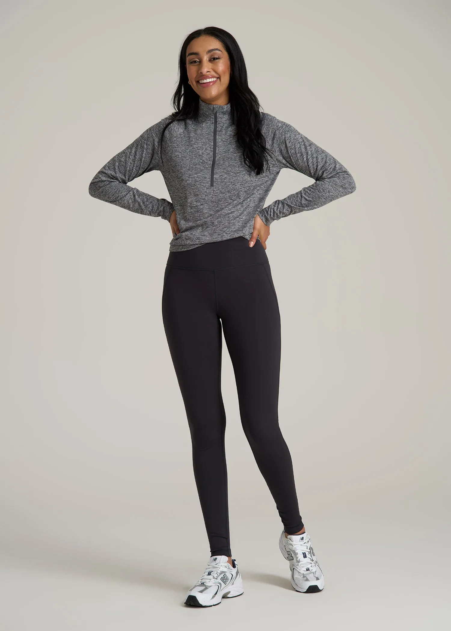 Fleece Lined Women's Tall Leggings in Storm Grey