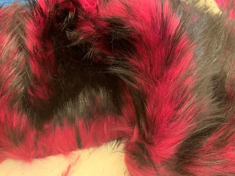 Fuchsia Husky Faux Fur Fabric - Shaggy Fur Luxury Fabric