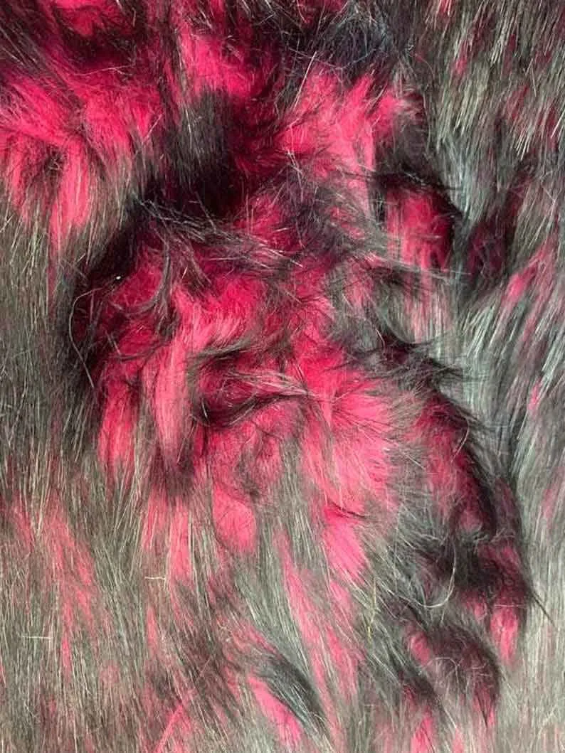 Fuchsia Husky Faux Fur Fabric - Shaggy Fur Luxury Fabric