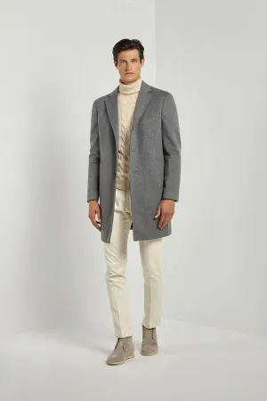 Grey coat in Loro Piana wool – Made in Italy