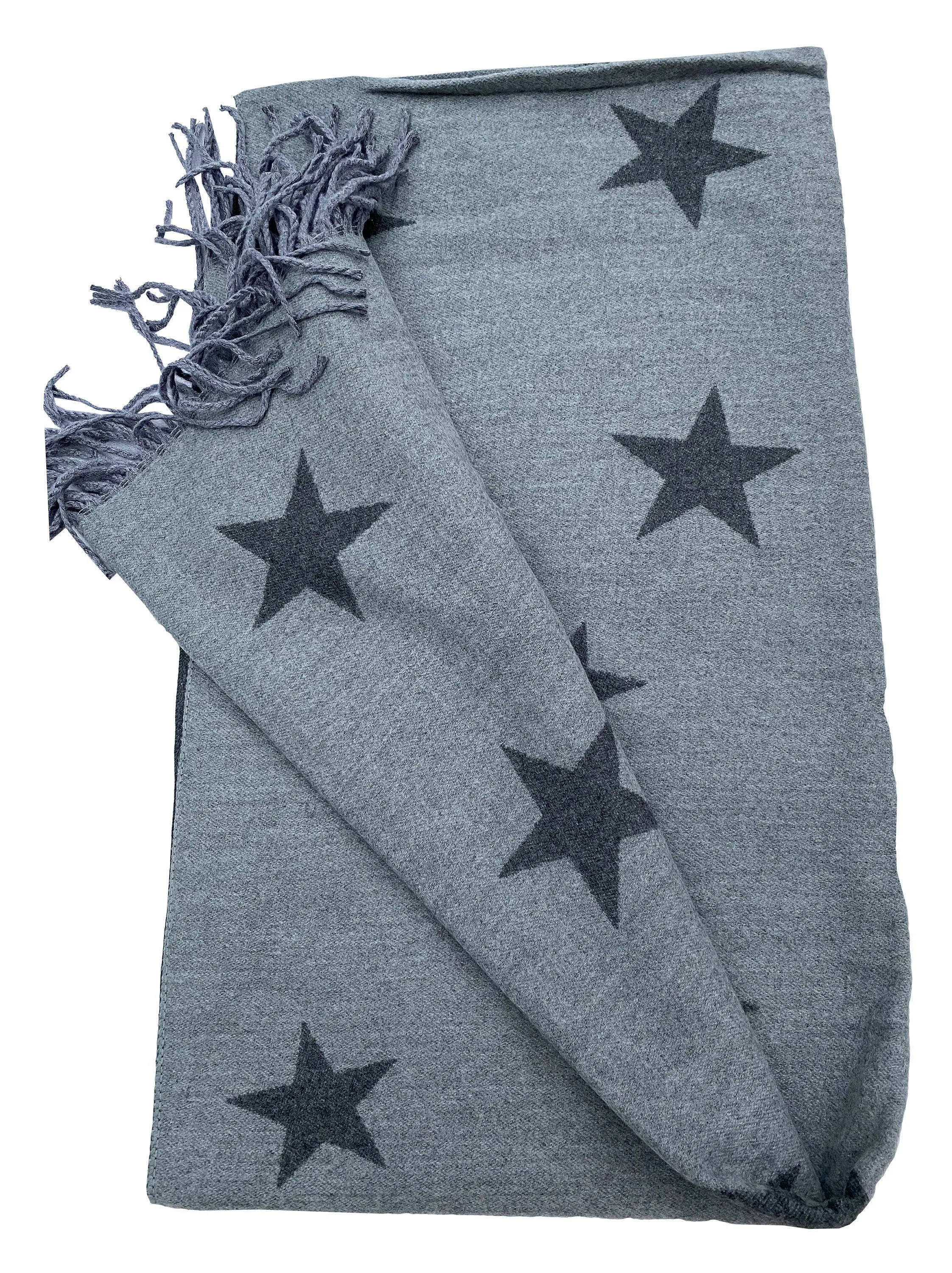 GREY STARS PRINT cashmere scarf print scarf reversible super soft winter shawl unisex trending scarf Xmas gift for him and her