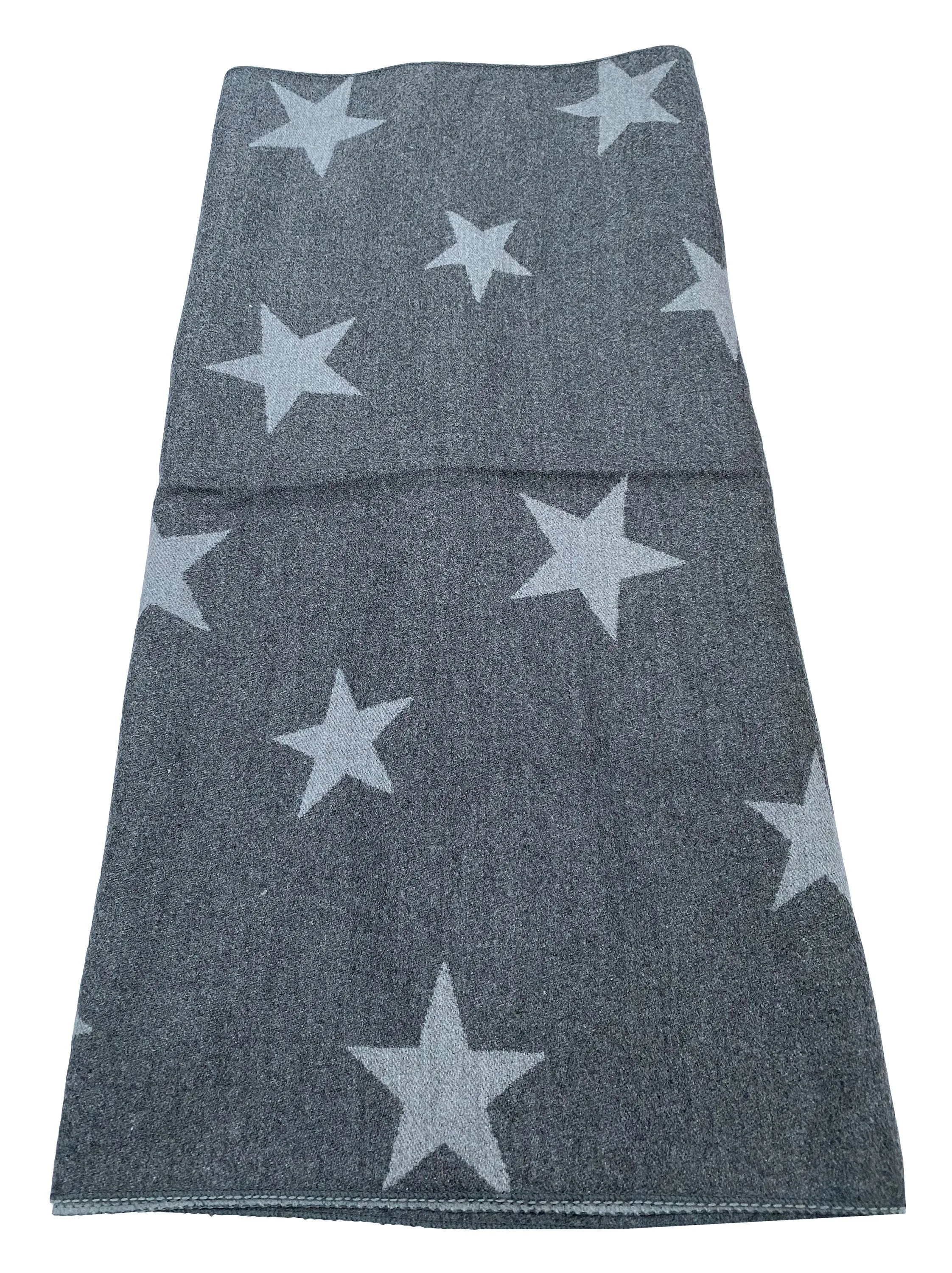 GREY STARS PRINT cashmere scarf print scarf reversible super soft winter shawl unisex trending scarf Xmas gift for him and her