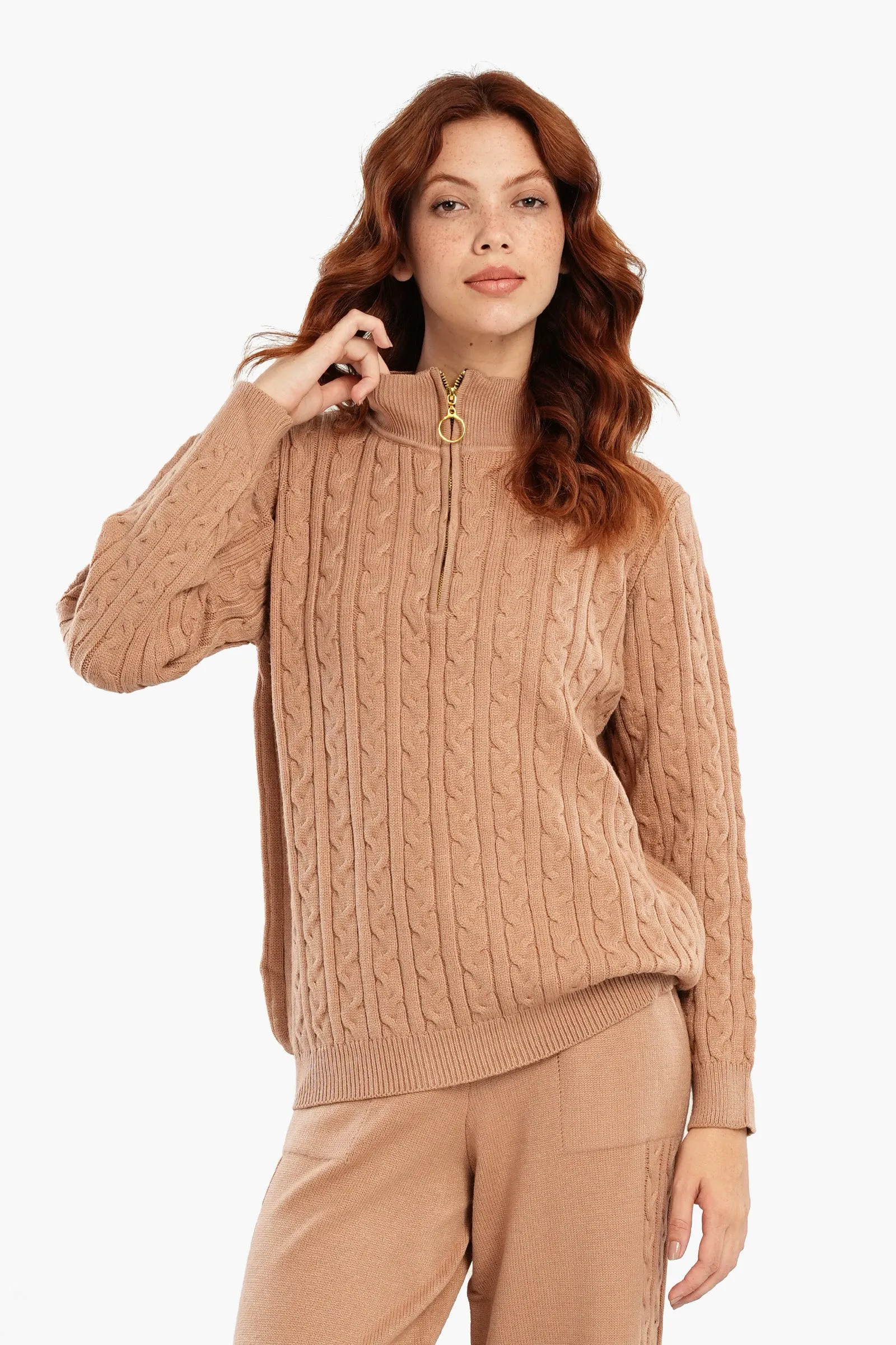 Half Stand-Up Collar Lounge Pullover