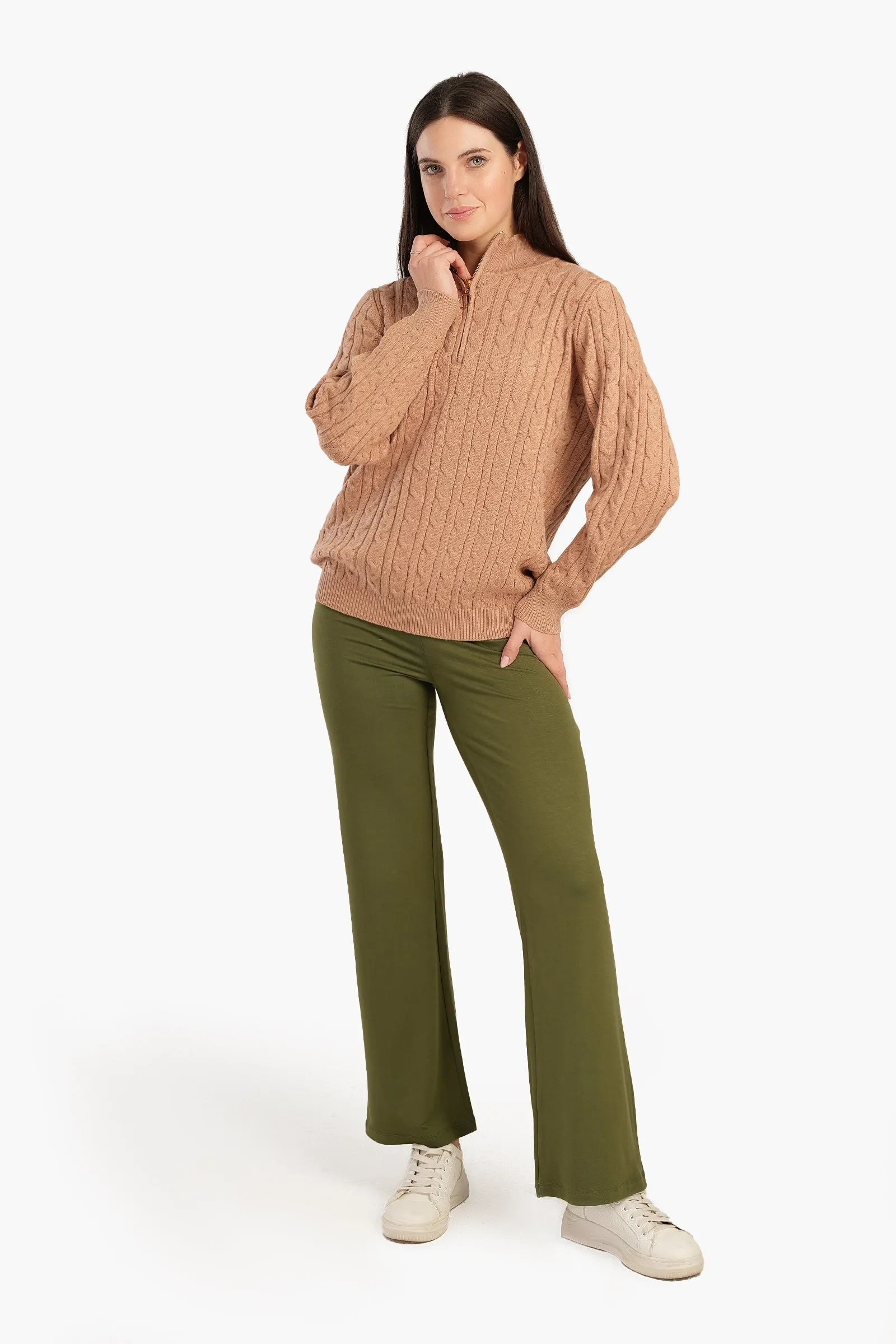 Half Stand-Up Collar Lounge Pullover