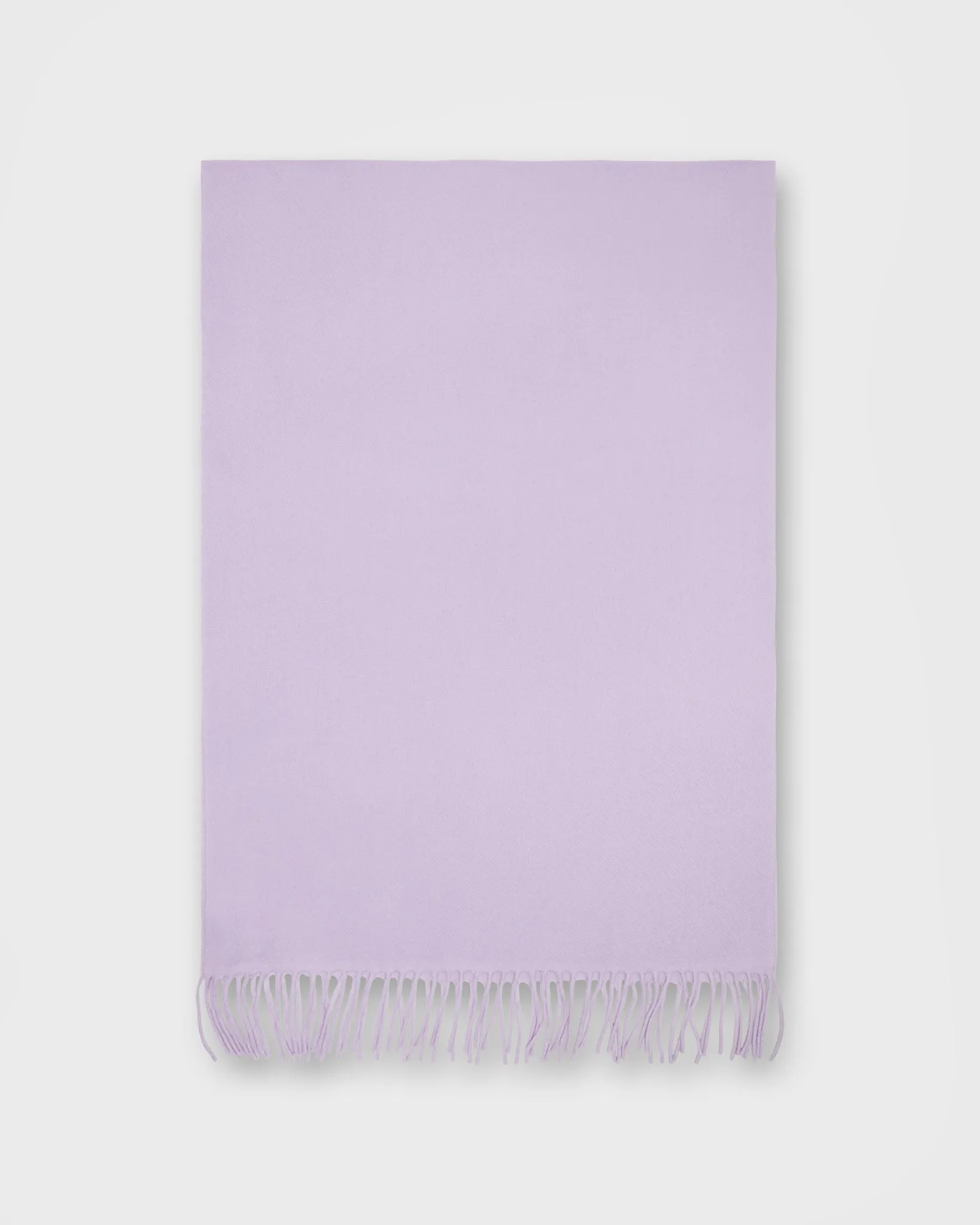 Handwoven Scarf in Pale Lavender Brushed Cashmere Twill