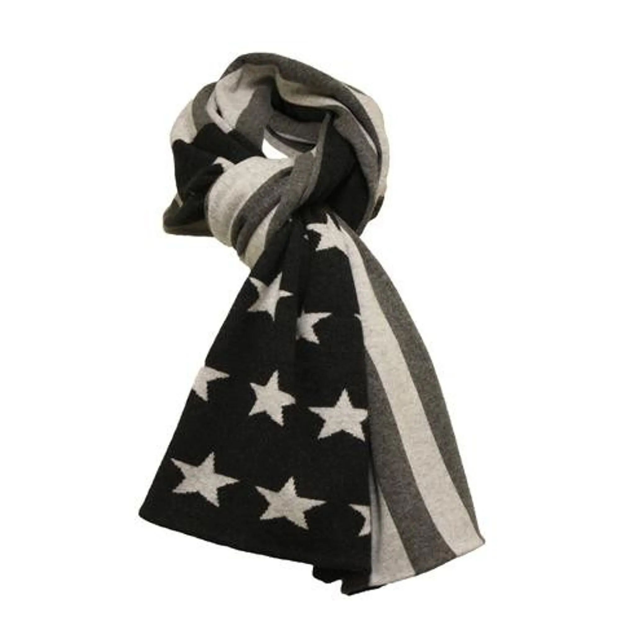 HOMMaRD - "FLAG" Grey American Flag Cashmere Scarf