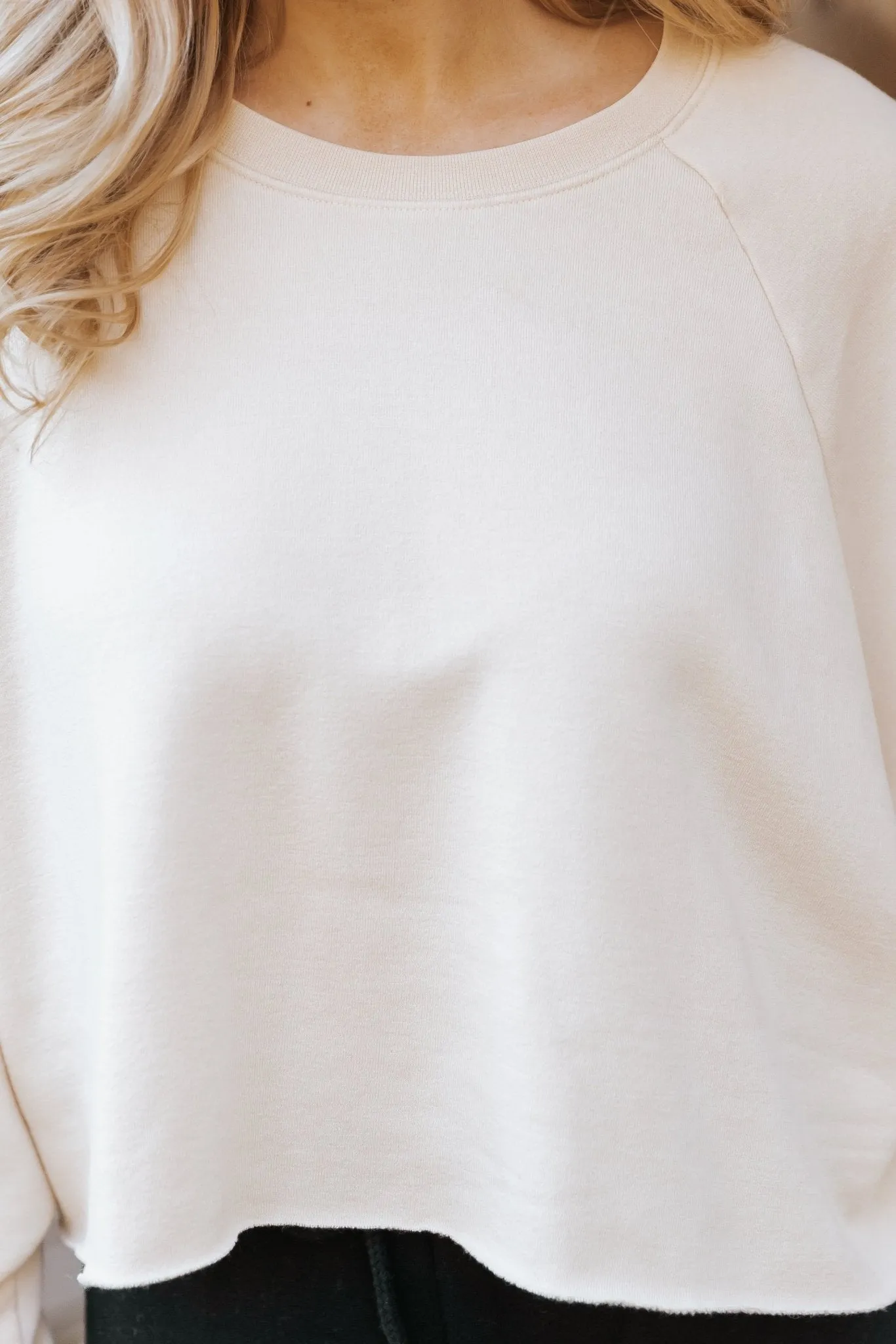 Jenna Cream Fleece Sweatshirt - DOORBUSTER