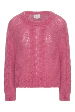 Louisa Cable Knit Pullover - Pink