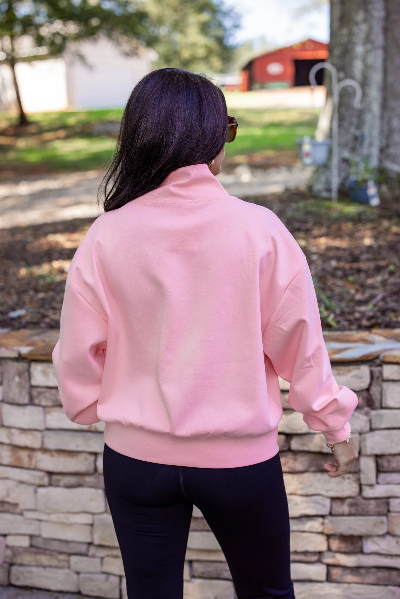 Luxe Knit Pink Zip Pullover