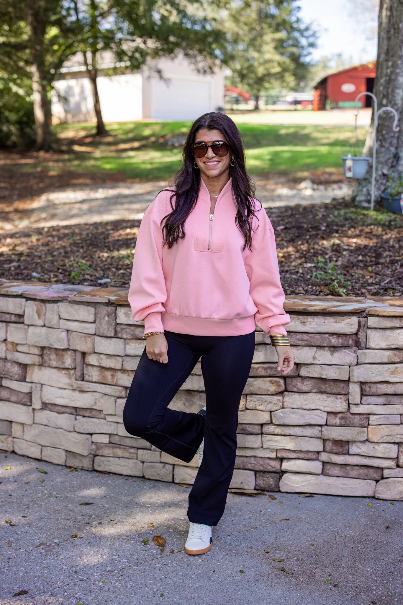 Luxe Knit Pink Zip Pullover