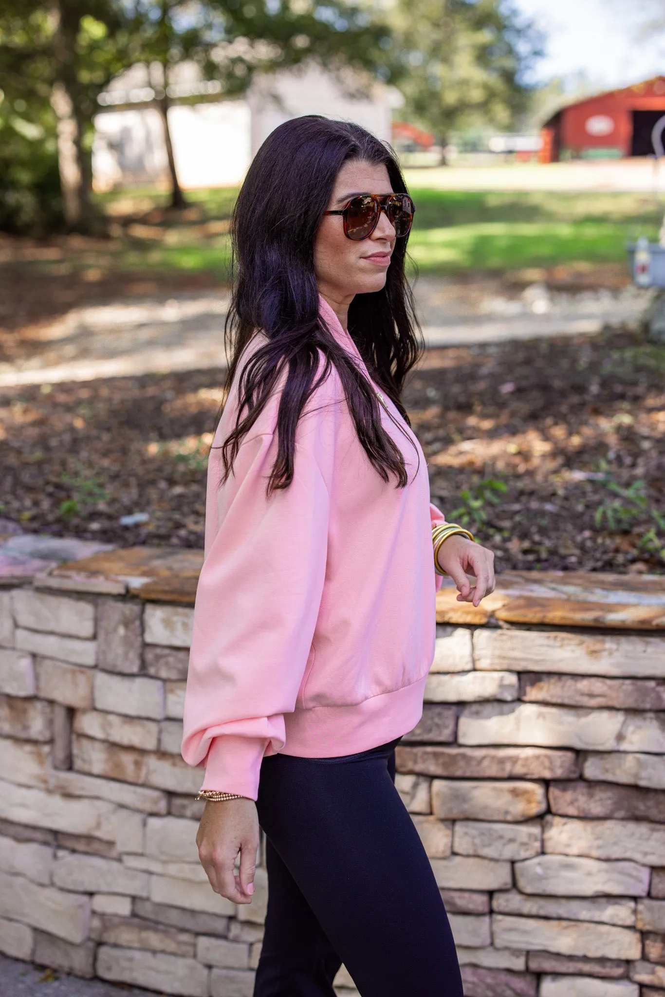 Luxe Knit Pink Zip Pullover