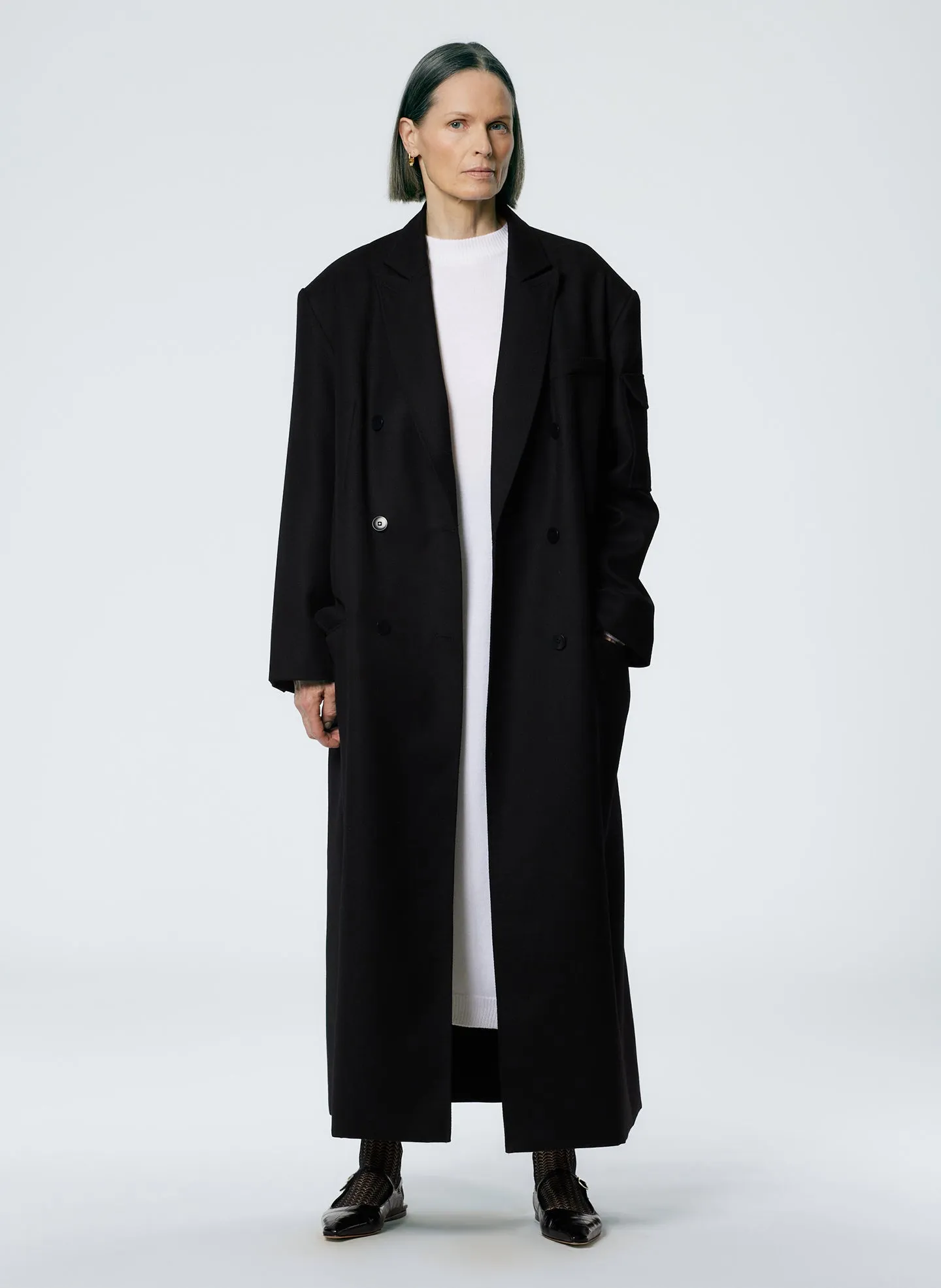 Luxe Tuxedo Maxi Tux Coat