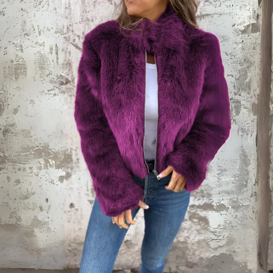 Luxurious Faux Fur Winter Jacket - Stylish and Warm for Cold Weather