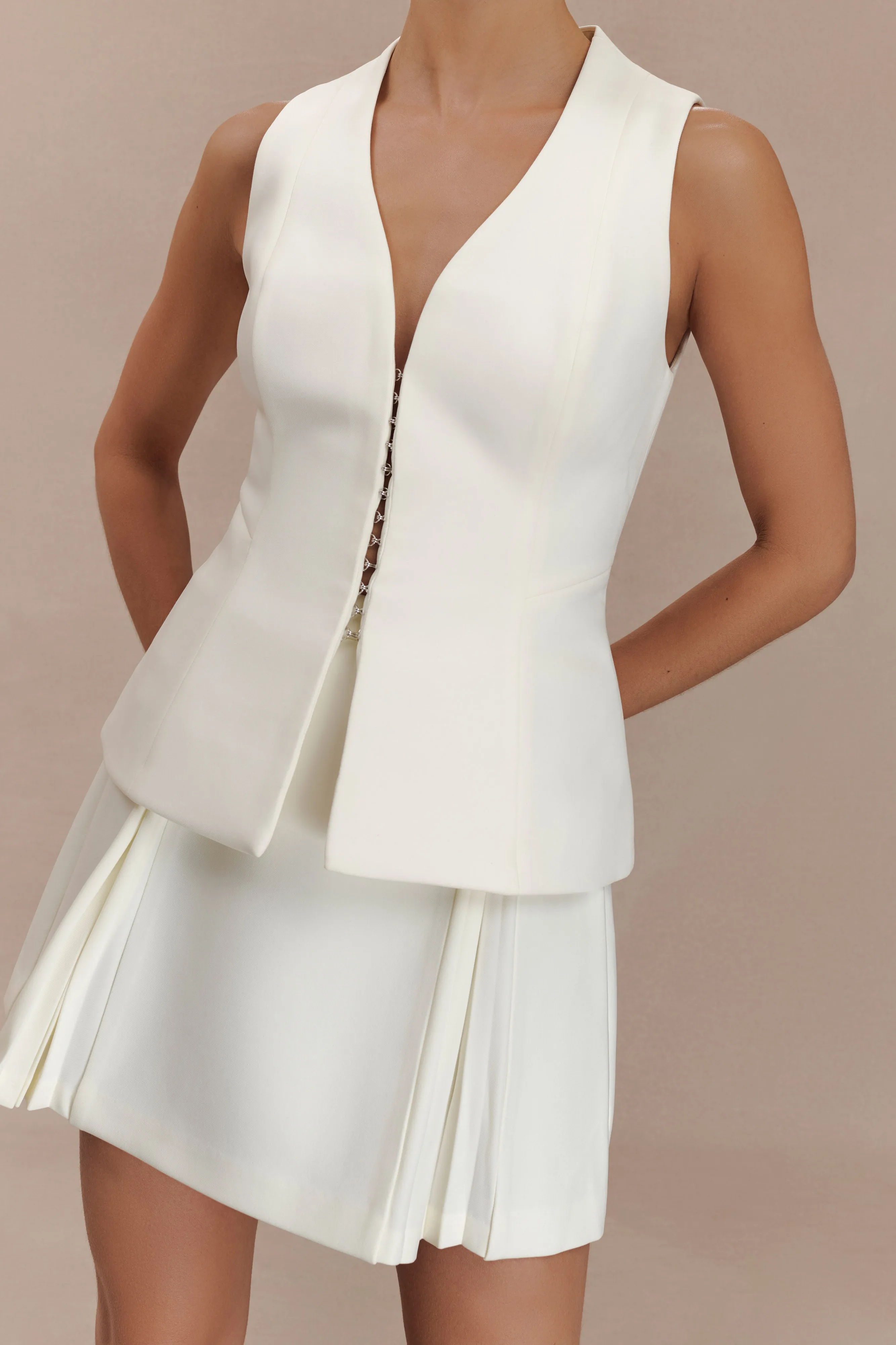 Melinda Structured Vest Top - Ivory