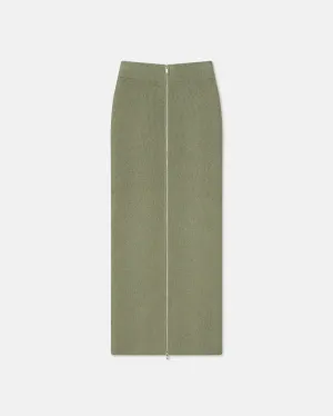 Nima - Terry-Knit Midi Skirt - Faded Sage