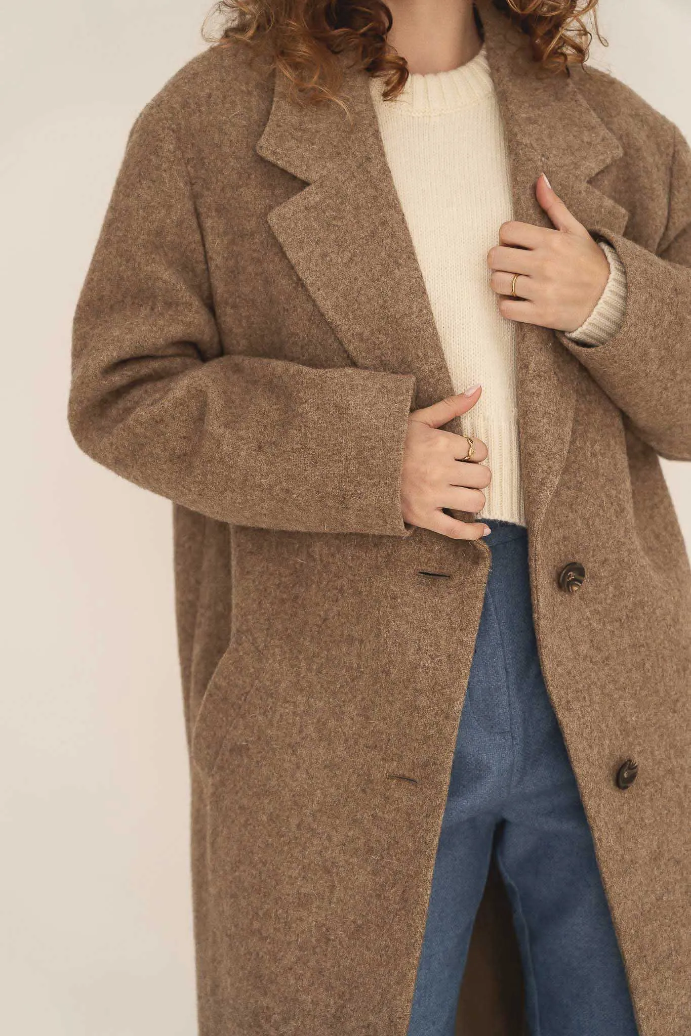 Noah Camel Wool Overcoat