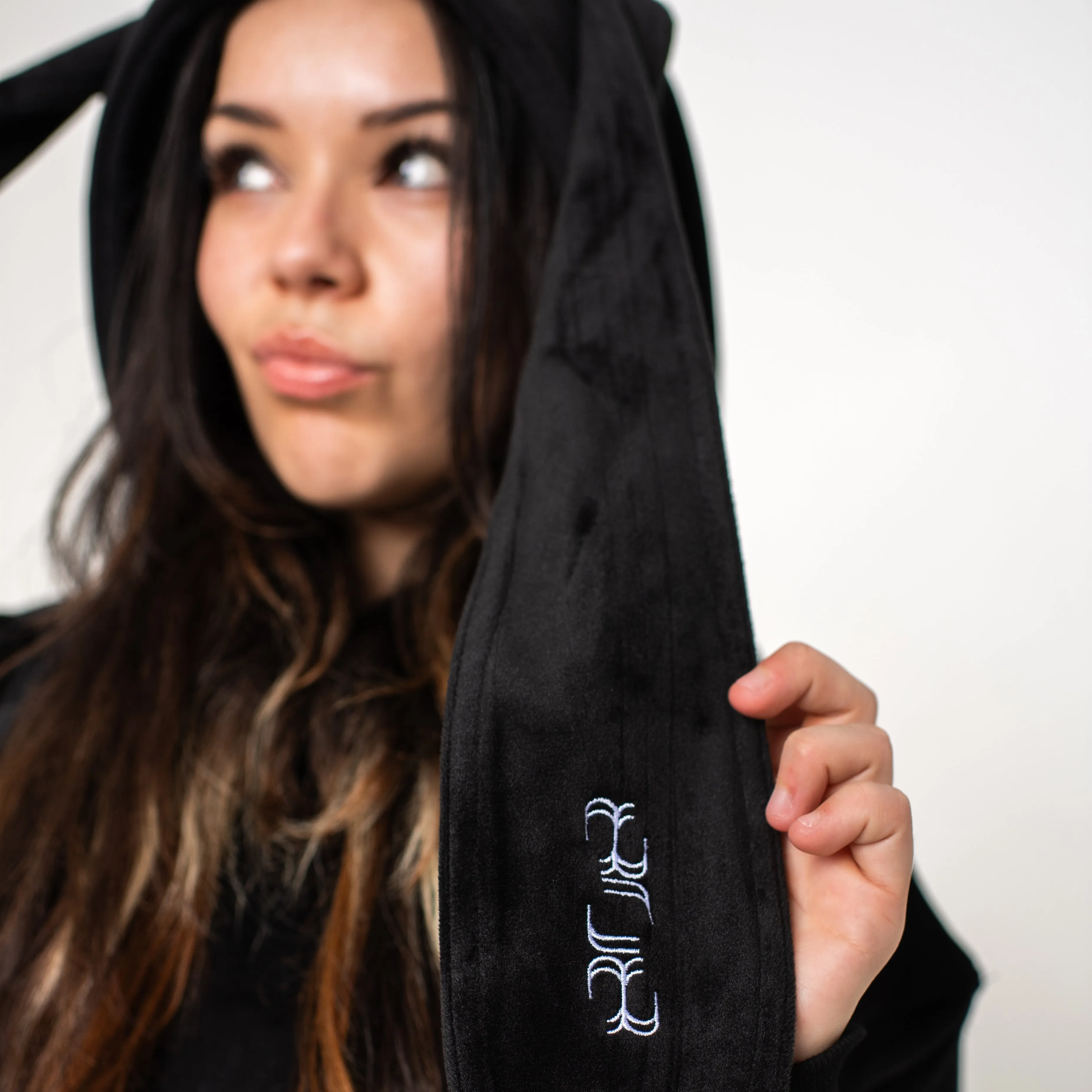 NOCTURNAL VELVET BUNNY HOODIE