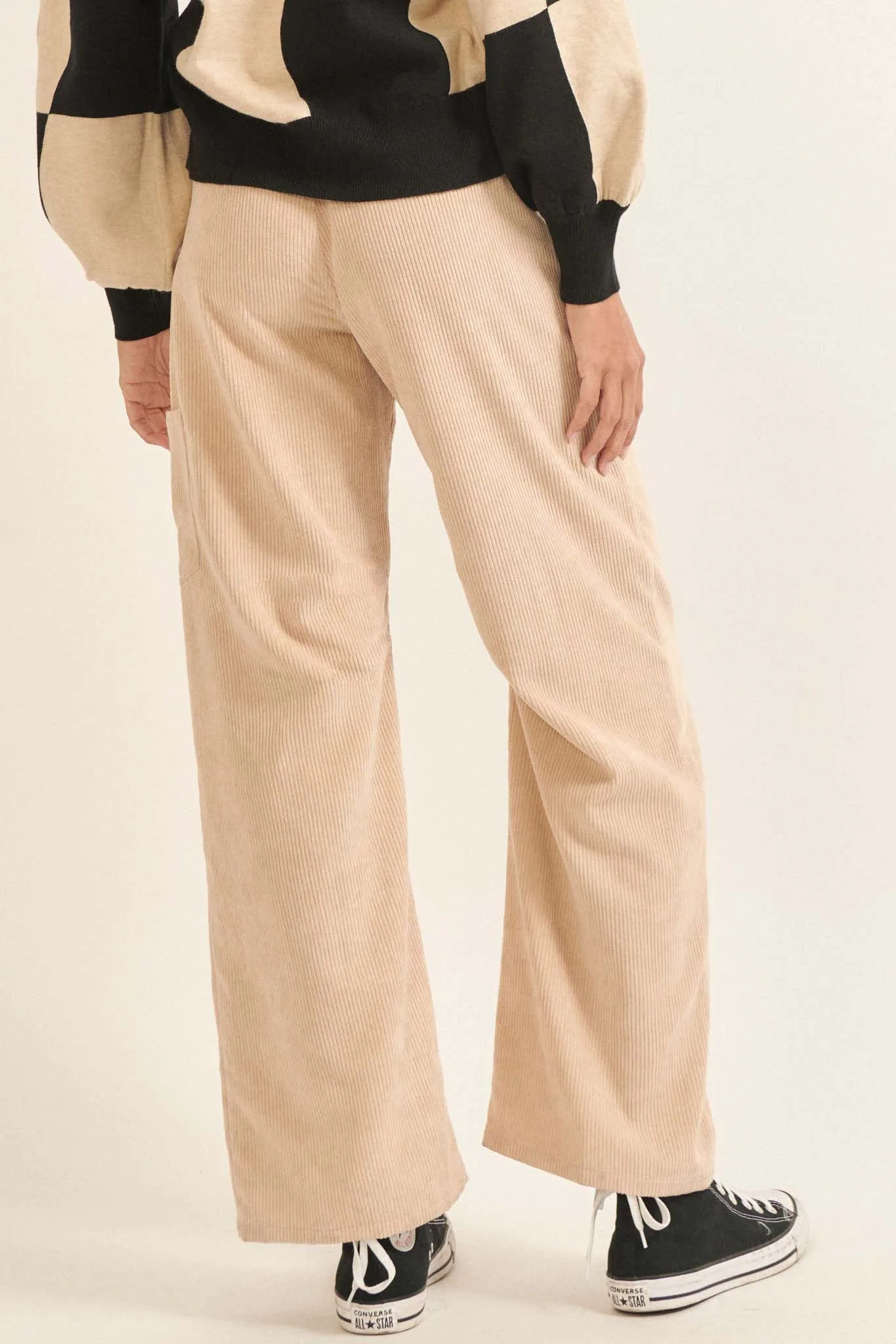 On the Move Pleated Corduroy Cargo Pants