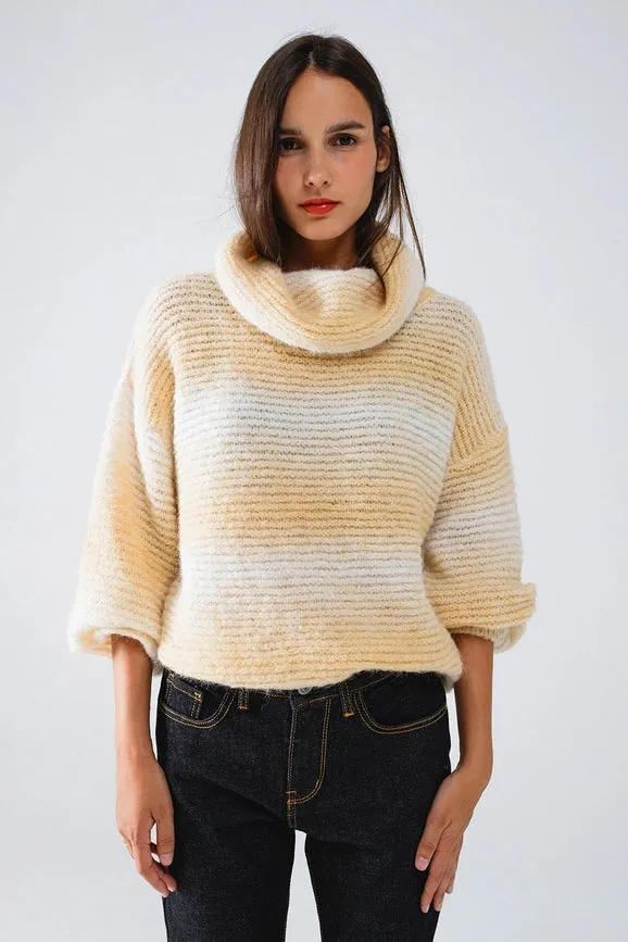 Oversized Turtleneck Comfy Sweater in Warm Neutral Tones