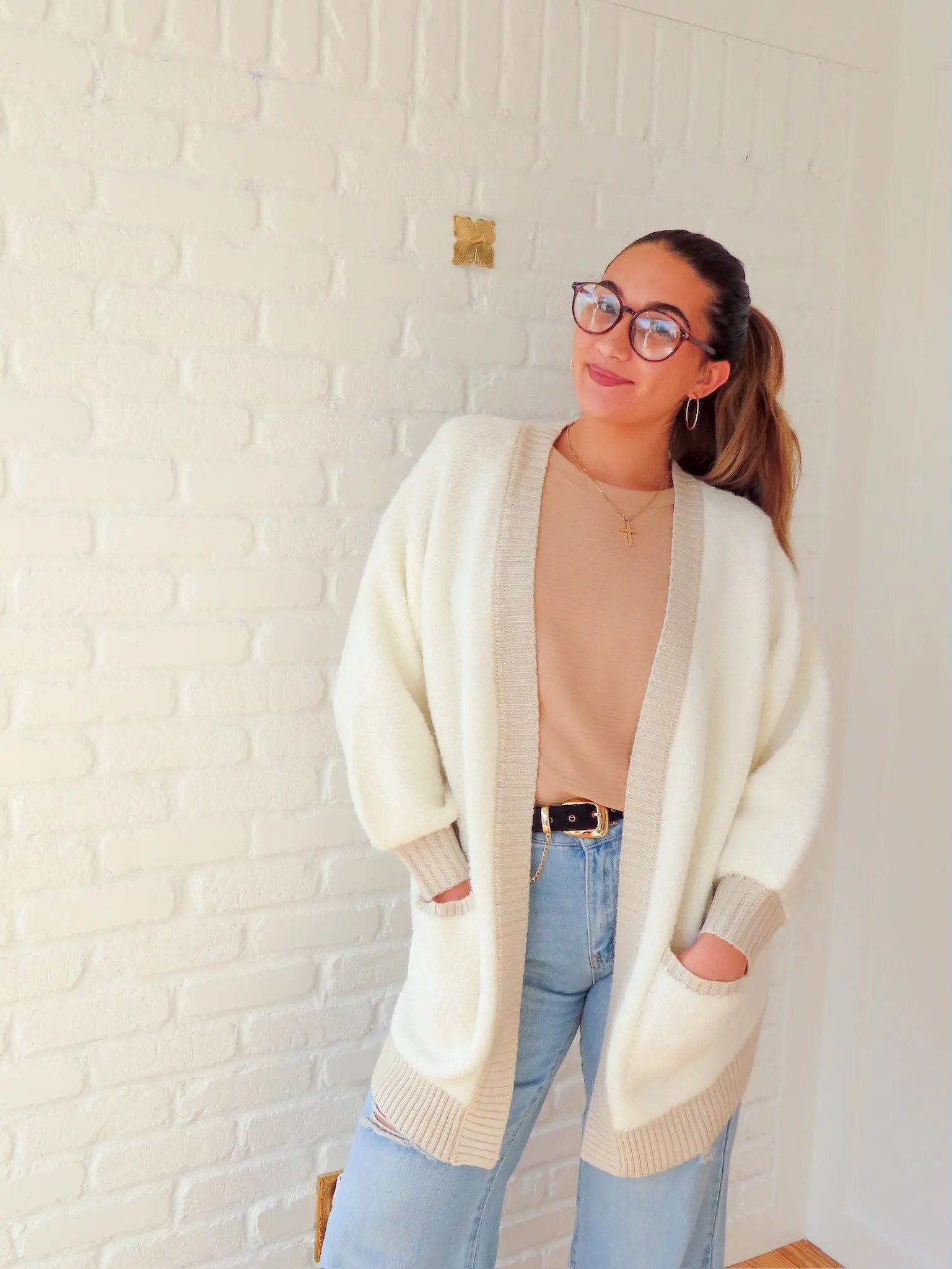 Paige Open Front Plush Sweater Cardigan