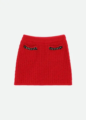 Paris Knitted Skirt Red