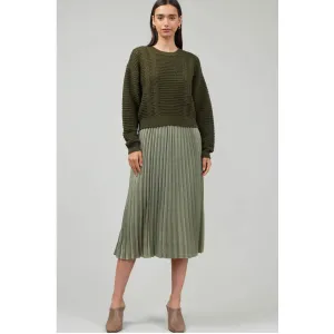 Pullover Sweater with Pleated Dress Set