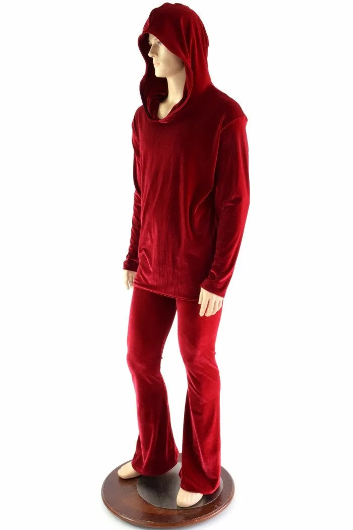 "Santa in the Hood" Mens Red Velvet Shirt and Pants Set