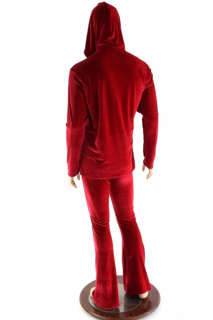 "Santa in the Hood" Mens Red Velvet Shirt and Pants Set