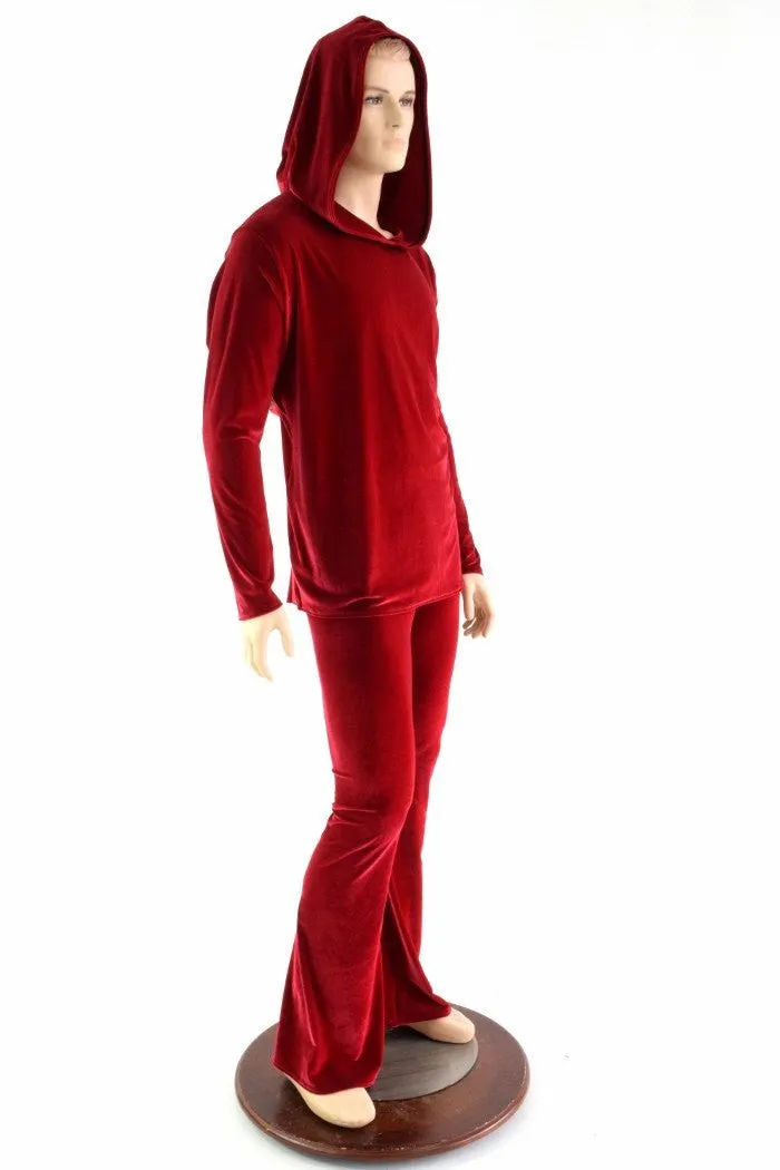 "Santa in the Hood" Mens Red Velvet Shirt and Pants Set