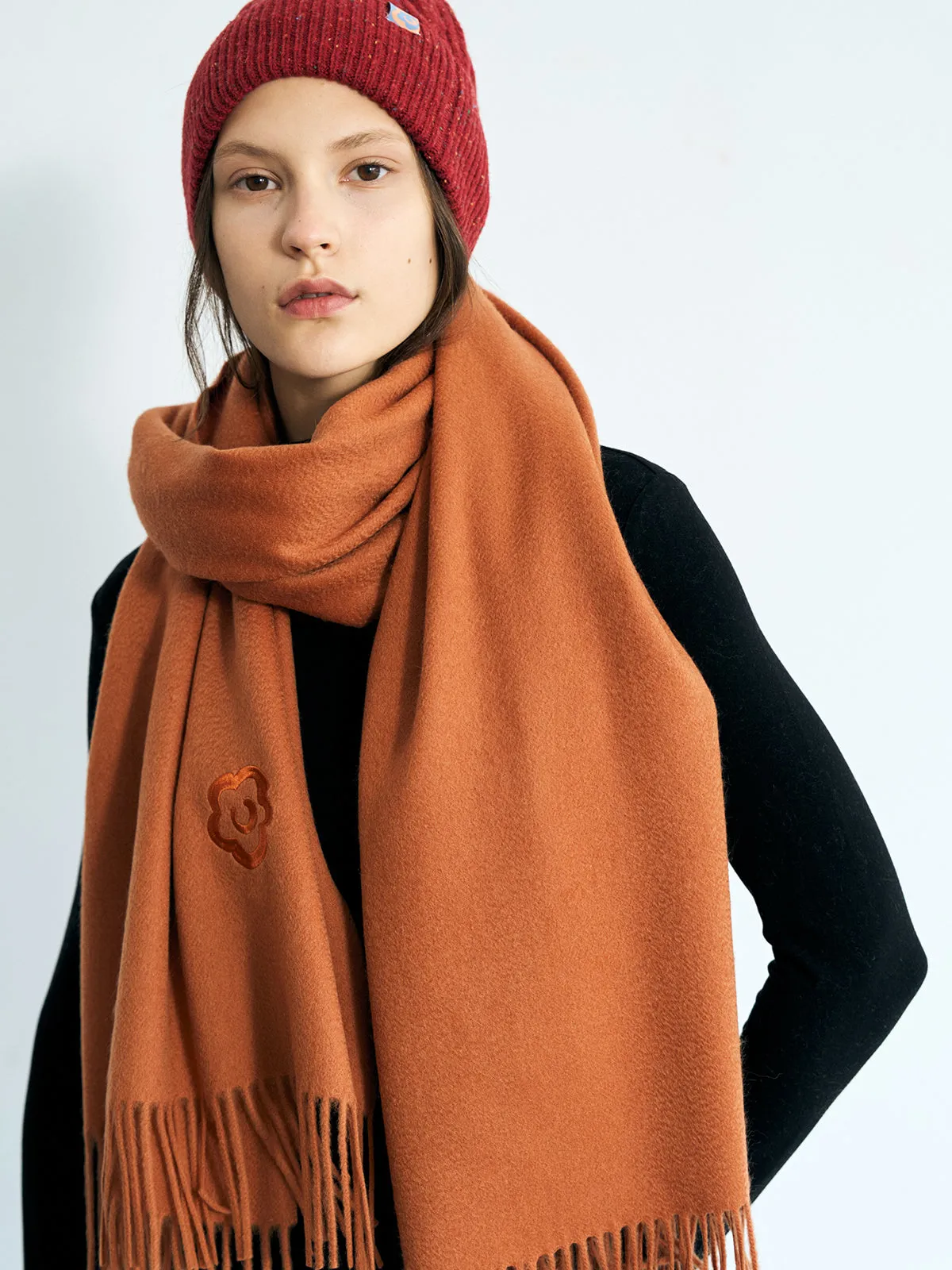 "The Big Shawl" Oversized Cashmere Wrap - Caramel