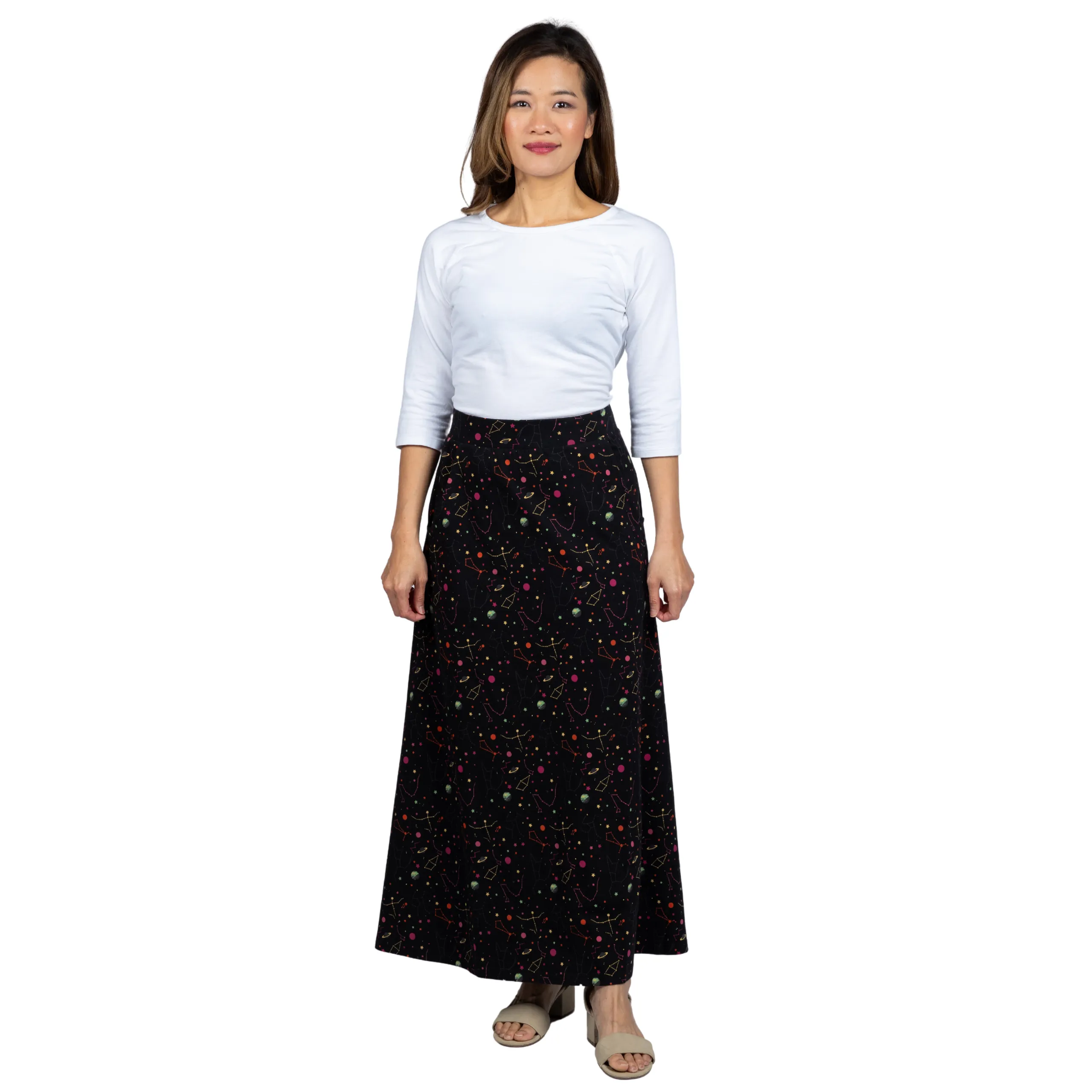 Rainbow Constellations Glow-in-the-Dark Maxi Skirt