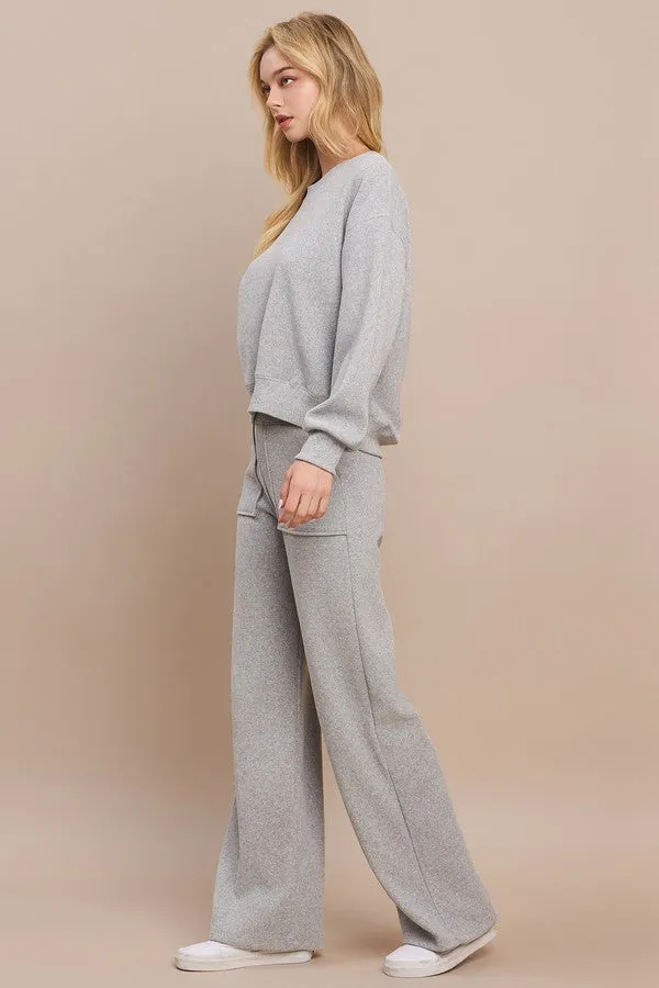 Relaxed Corduroy Long Sleeve Top and Pants Set