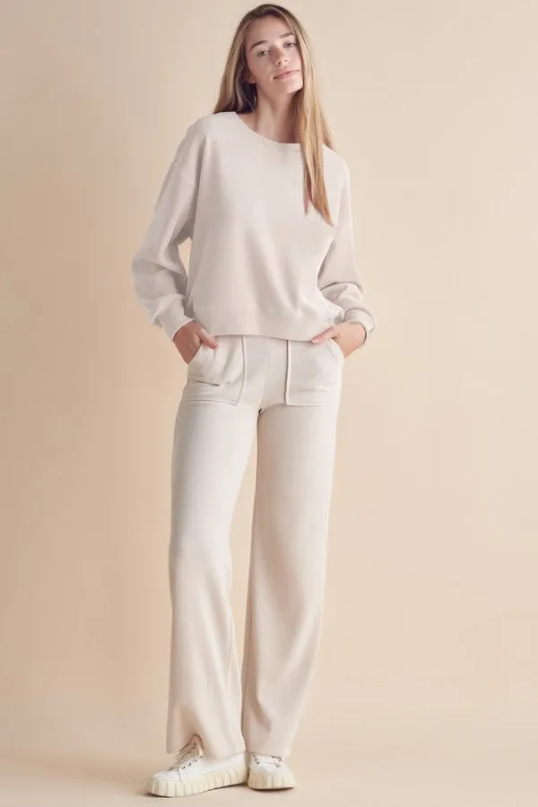 Relaxed Corduroy Long Sleeve Top and Pants Set