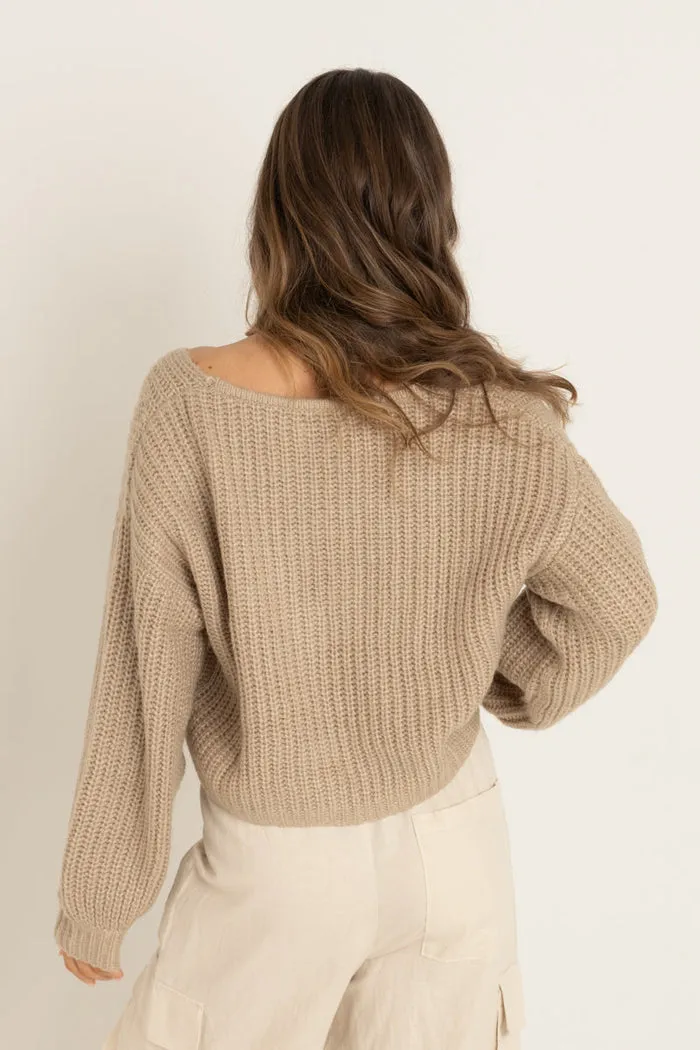 Rhythm Eadie Oversized Knit Cardigan - CREAM