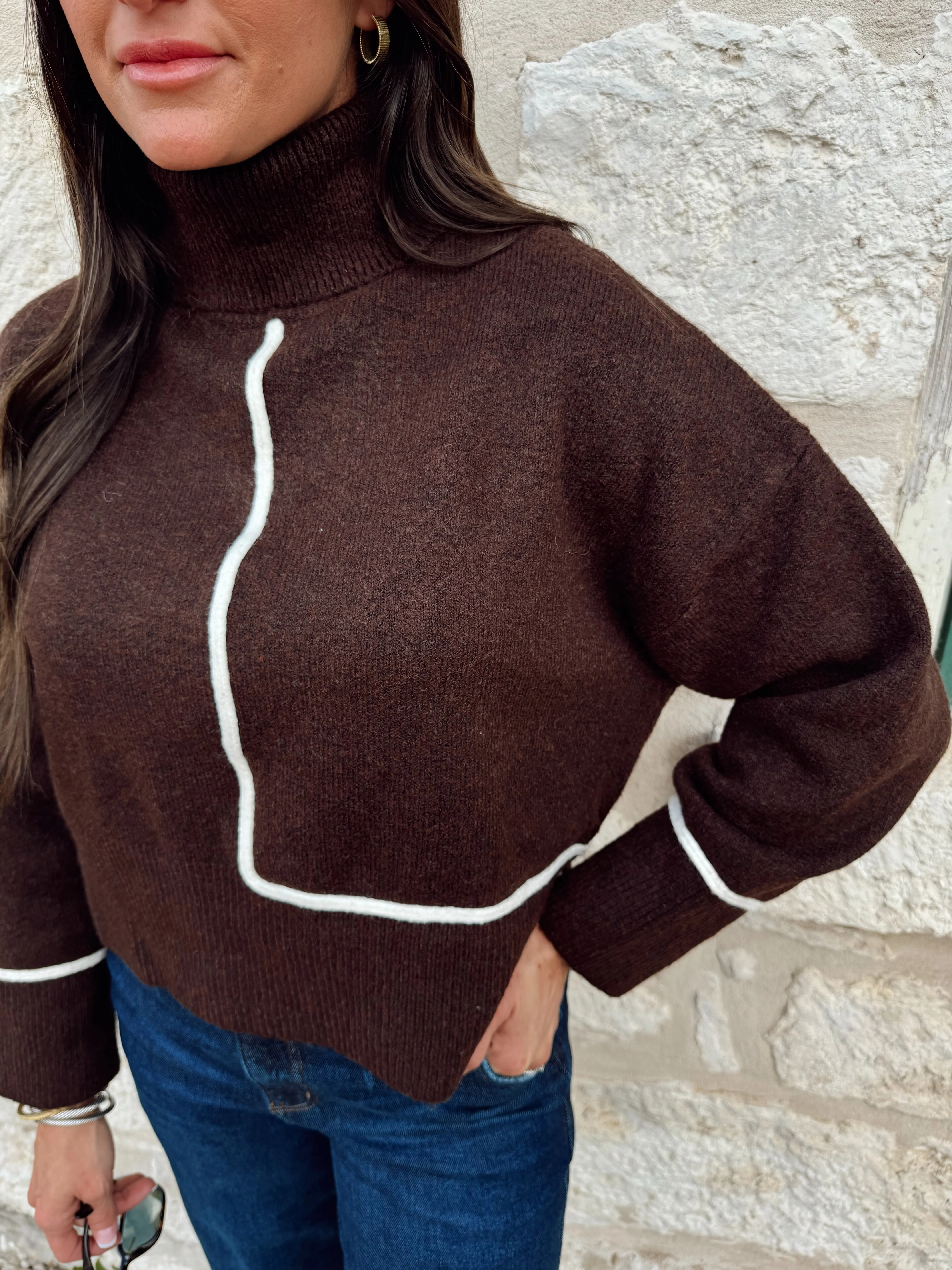 Ruby Oversized Turtle Neck Knit Top