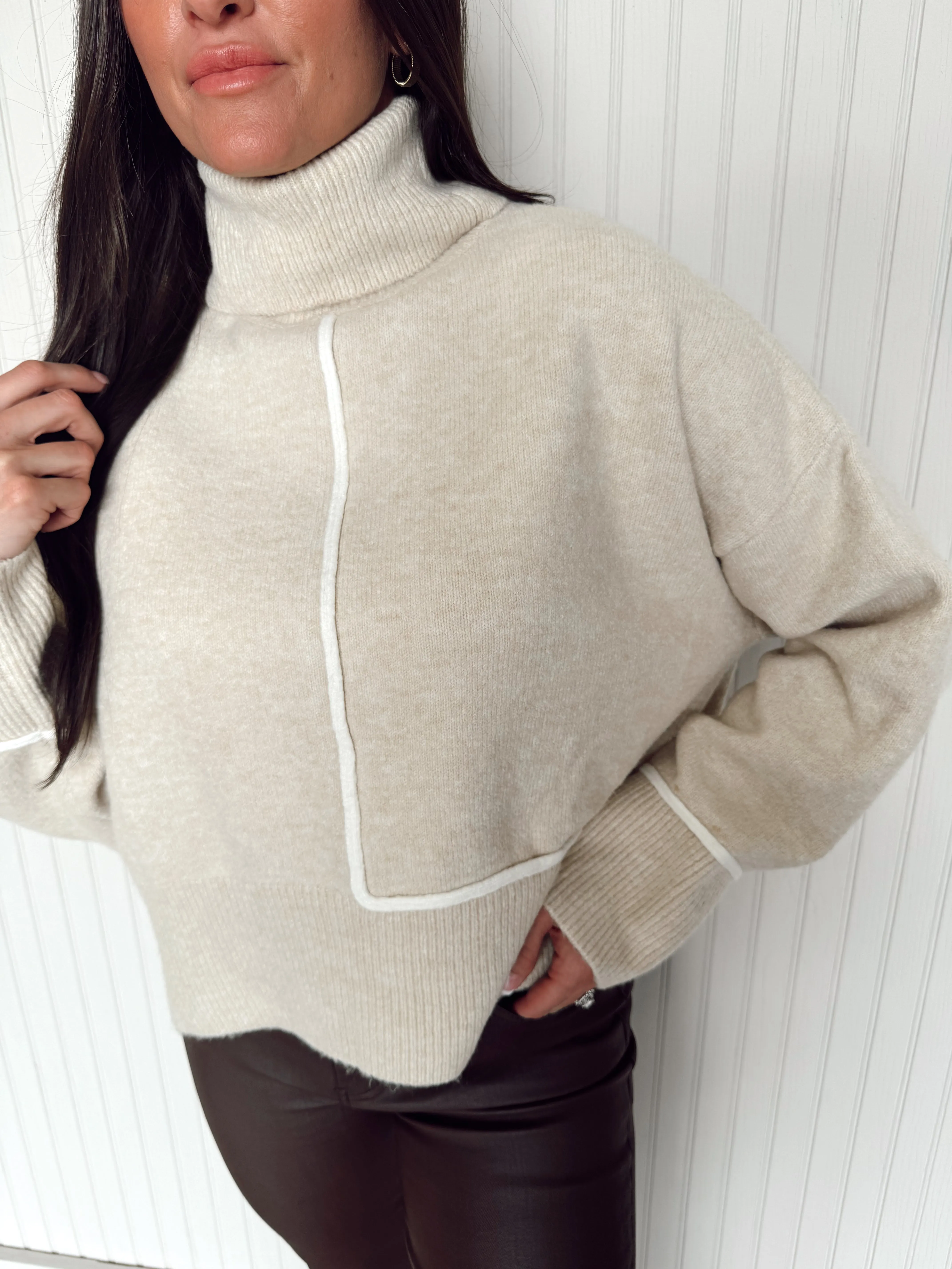 Ruby Oversized Turtle Neck Knit Top